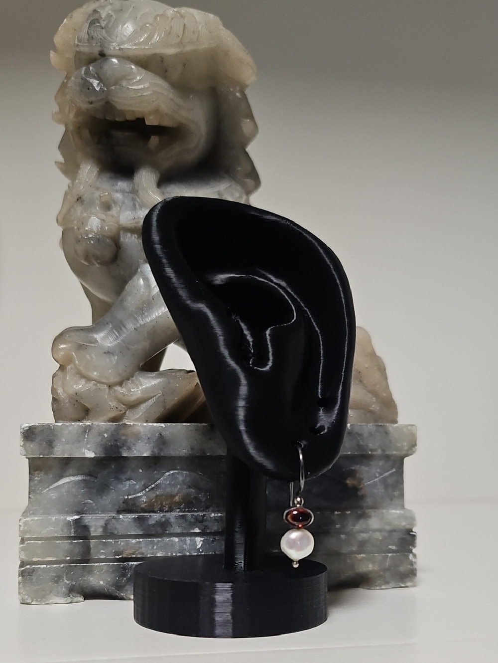 Petite garnet and pearl earrings